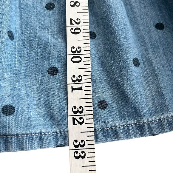 Gap Girls Blue Polka Dot Tiered Long Sleeve Denim Dress Size XL/12 NWT - Picture 7 of 7